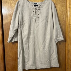 Talbots Beige Lace-Up Dress